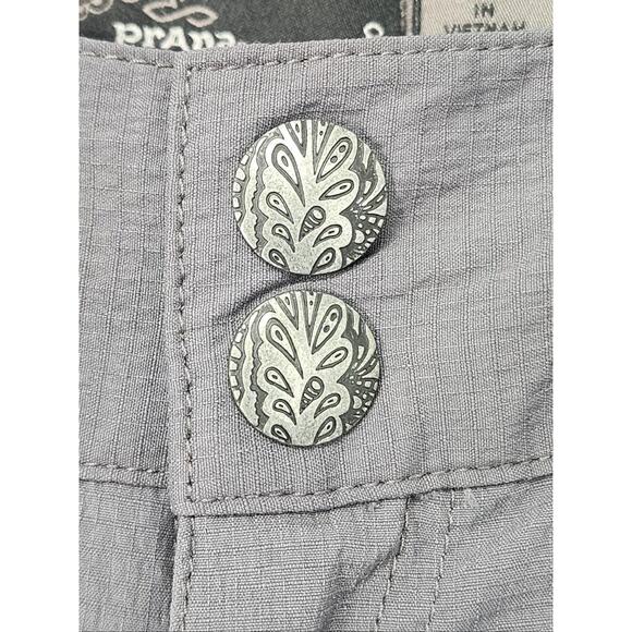 PrAna Pants Womens Size 8 Gray Sage Convertible Cargo Hiking Nylon Stretch - Picture 6 of 16